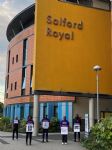 Salford Royal Hospital applause and protest 